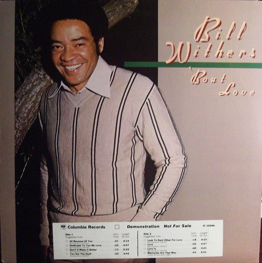 Bill Withers : 'Bout Love (LP, Album, Promo)