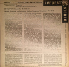 Load image into Gallery viewer, Heitor Villa-Lobos / Sergei Prokofiev - Leopold Stokowski, The Stadium Symphony Orchestra Of New York : Uirapurú + Modinha (From Bachianas Brasileiras No. 1)  / Cinderella (Ballet Suite) (LP, Album)