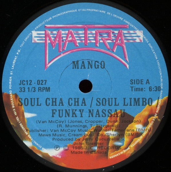 Mango (8) : Soul Cha Cha / Soul Limbo / Funky Nassau (12