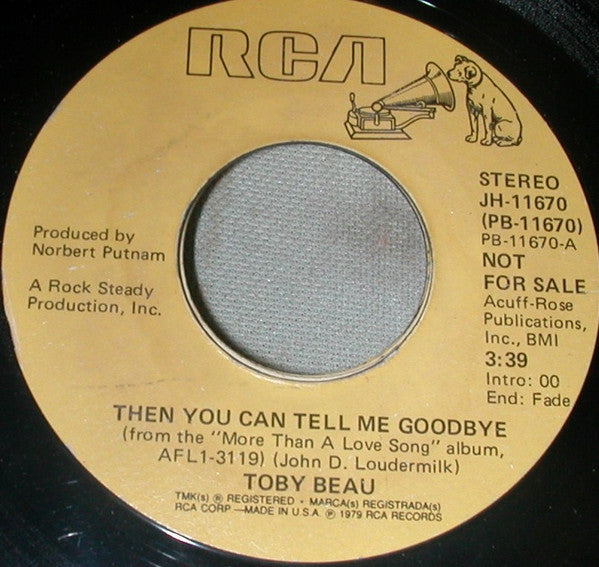 Buy Toby Beau : Then You Can Tell Me Goodbye (7, Promo) Online