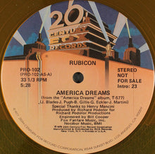 Load image into Gallery viewer, Rubicon (2) : America Dreams / Eyes Of Mary (12&quot;, Promo, Yel)