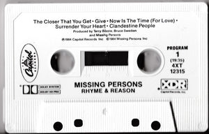 Missing Persons : Rhyme & Reason (Cass, Album, Dol)