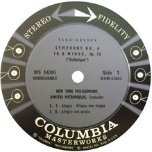 Load image into Gallery viewer, Pyotr Ilyich Tchaikovsky, The New York Philharmonic Orchestra, Dimitri Mitropoulos : Symphony No. 6 In B Minor Op. 74 ("Pathétique") (LP)