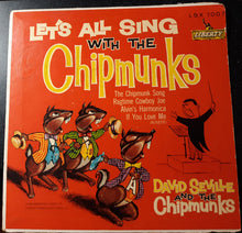 Load image into Gallery viewer, David Seville And The Chipmunks : Let&#39;s All Sing With The Chipmunks (7&quot;, EP)