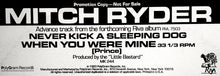 Load image into Gallery viewer, Mitch Ryder : When You Were Mine (12&quot;, Promo)