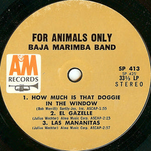 Baja Marimba Band : For Animals Only (7", Jukebox)