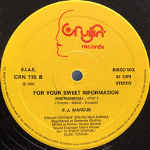 Load image into Gallery viewer, P.J. Marcus : For Your Sweet Information (12&quot;)