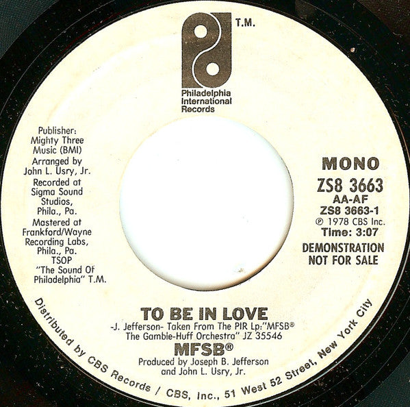 MFSB : To Be In Love (7