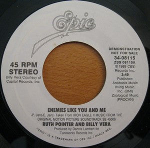 Ruth Pointer & Billy Vera : Enemies Like You  & Me (7