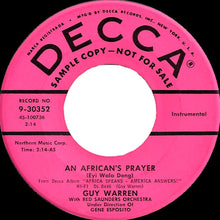Load image into Gallery viewer, Guy Warren With Red Saunders &amp; His Orchestra Under Direction Of Gene Esposito : Monkies And Butterflies / An African's Prayer (7", Single, Promo)