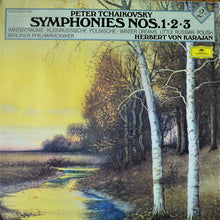 Load image into Gallery viewer, Pyotr Ilyich Tchaikovsky - Berliner Philharmoniker / Herbert Von Karajan : Symphonies No. 1 "Winter Dreams", No. 2 "Little Russian", No. 3 "Polish" (2xLP, Album, RE, Gat)