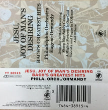 Load image into Gallery viewer, The Philadelphia Orchestra, Eugene Ormandy : Jesus, Joy Of Man&#39;s Desiring, Bach&#39;s Greatest Hits (Cass, Comp, RE, Dol)
