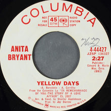 Load image into Gallery viewer, Anita Bryant : Yellow Days (7", Promo, Styrene)