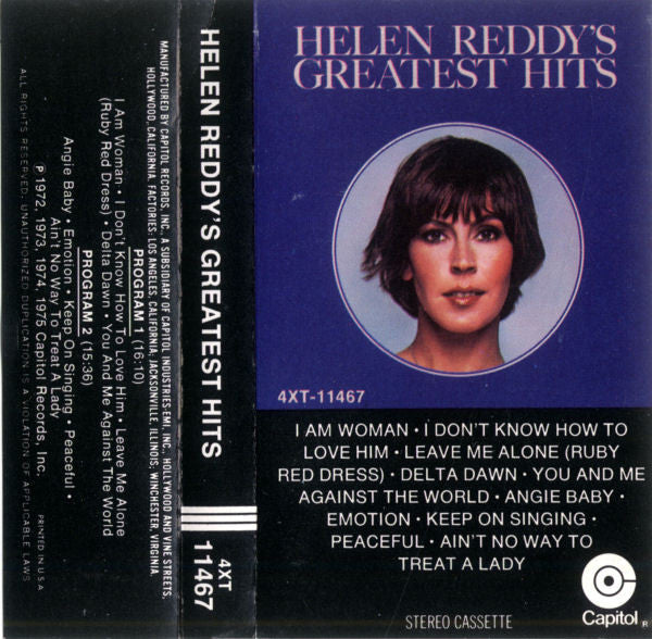 Buy Helen Reddy : Helen Reddy's Greatest Hits (Cass, Comp) Online for a great price – Media Mania of Stockbridge Buy Helen Reddy : Helen Reddy's Greatest Hits (Cass, Comp) Online for a great price – Media Mania of Stockbridge