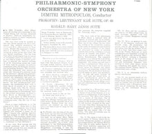 Load image into Gallery viewer, Sergei Prokofiev, Zoltán Kodály, The New York Philharmonic Orchestra, Dimitri Mitropoulos : Lieutenant Kije Suite Op. 60 / Hary Janos Suite (LP, Album, RE)