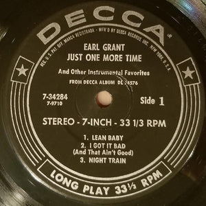 Earl Grant : Just One More Time And Other Instrumental Favorites (7", Jukebox)