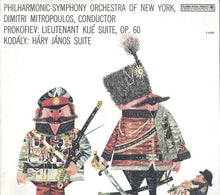 Load image into Gallery viewer, Sergei Prokofiev, Zoltán Kodály, The New York Philharmonic Orchestra, Dimitri Mitropoulos : Lieutenant Kije Suite Op. 60 / Hary Janos Suite (LP, Album, RE)