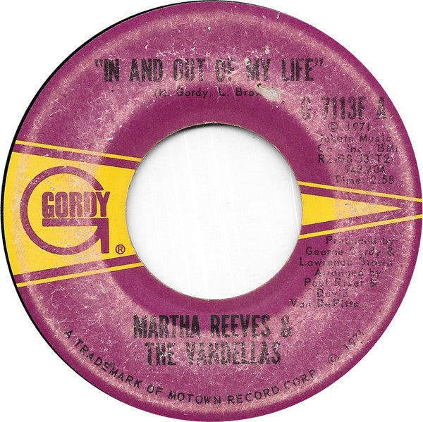 Martha Reeves & The Vandellas : In And Out Of My Life  (7