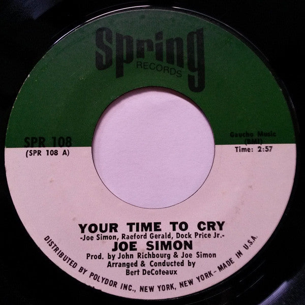 Joe Simon : Your Time To Cry  (7