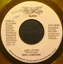 Load image into Gallery viewer, Mike Lunsford : Lost Letter (7", Promo, Yel)