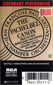 Various : Orchestre De Chambre Jean-François Paillard : The Pachelbel Canon And Other Baroque Favorites (Cass, Comp, RE, Dol)