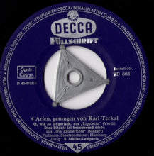 Load image into Gallery viewer, Karl Terkal : Singt Vier Arien Von Verdi, Mozart, Kienzl Und Puccini (7", EP)