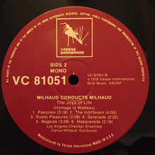Load image into Gallery viewer, Darius Milhaud, Los Angeles Chamber Ensemble : The Joys Of Life (Homage To Watteau) / Globetrotter Suite (LP, Mono, RM)