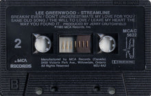 Load image into Gallery viewer, Lee Greenwood : Streamline (Cass, Album)