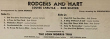 Load image into Gallery viewer, Rodgers &amp; Hart - Louise Carlyle • Bob Shaver : Rodgers &amp; Hart (LP, Mono)