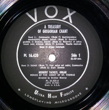 Load image into Gallery viewer, Monks Of The Abbey Of St. Thomas Directed By Brother Mowrey With Herbert Tachezi : A Treasury Of Gregorian Chant (LP, Album, Mono)