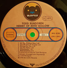 Load image into Gallery viewer, Todd Rundgren : Hermit Of Mink Hollow (LP, Album)