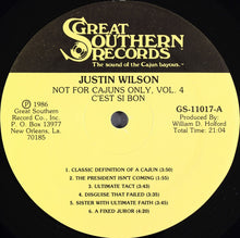 Load image into Gallery viewer, Justin Wilson : Not For Cajuns Only Vol. 4 - “C'est Si Bon” (LP, Album)