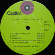 Load image into Gallery viewer, Joe South : Joe South&#39;s Greatest Hits Vol. I (LP, Comp, Win)