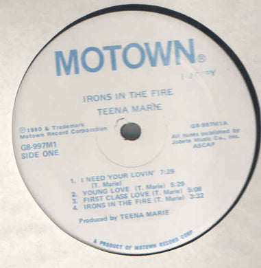 Teena Marie : Irons In The Fire (LP, Album, Promo)