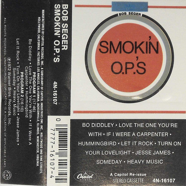 Bob Seger : Smokin' O.P.'S (Cass, Album, RE)
