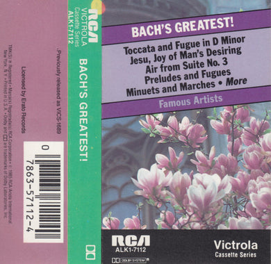 Johann Sebastian Bach : Bach's Greatest! (Cass, RE)