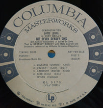 Load image into Gallery viewer, Lotte Lenya : Kurt Weill's The Seven Deadly Sins (LP, Album, Promo)