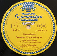 Load image into Gallery viewer, Johannes Brahms - Herbert von Karajan, Berliner Philharmoniker : Symphonie Nr. 4 (LP, Album, RP)