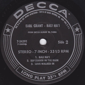 Earl Grant : Bali Ha'i (7", Jukebox)