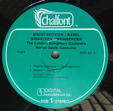 Load image into Gallery viewer, Dmitri Shostakovich / Maurice Ravel / Alberto Ginastera / Jaromir Weinberger - Morton Gould, The London Symphony Orchestra : Festive Overture / Bolero / Estancia Ballet Suite (Complete) / Polka And Fugue From "Schwanda" (LP)