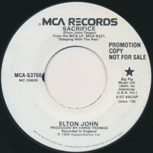 Load image into Gallery viewer, Elton John : Sacrifice (7", Single, Promo)