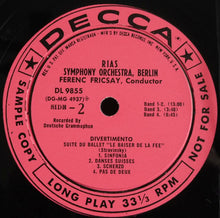 Load image into Gallery viewer, Zoltán Kodály / Igor Stravinsky / Ferenc Fricsay, RIAS Symphonie-Orchester Berlin : Kodaly - Hàry Jànos Suite / Stravinsky - Divertimento (Suite De Ballet "Le Baiser De La Fee") (LP, Mono, Promo)