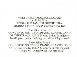 Wolfgang Amadeus Mozart, Murray Perahia, English Chamber Orchestra : Piano Concerti No. 19, K.459 & No. 23, K.488 (Cass, Album, Dol)