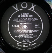 Load image into Gallery viewer, Monks Of The Abbey Of St. Thomas Directed By Brother Mowrey With Herbert Tachezi : A Treasury Of Gregorian Chant (LP, Album, Mono)