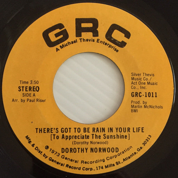 Dorothy Norwood : There's Got To Be Rain In Your Life (To Appreciate The Sunshine) (7