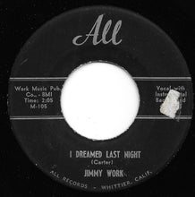 Load image into Gallery viewer, Jimmy Work : I Never Thought I Have The Blues / I Dreamed Last Night (7")