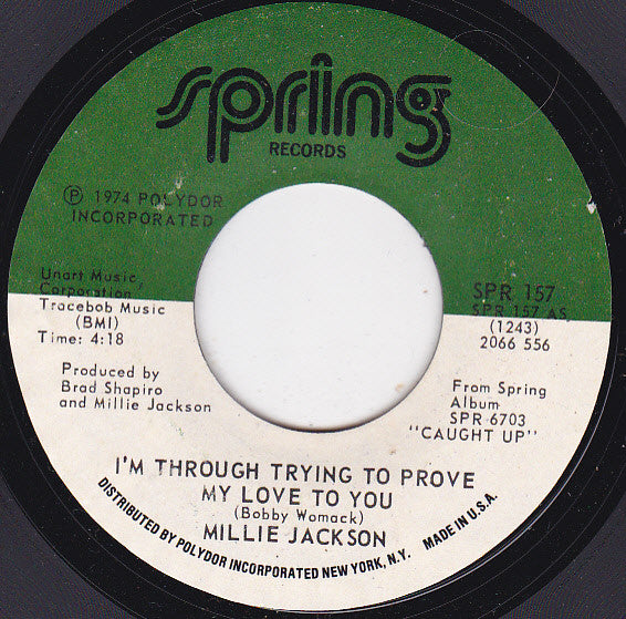 Millie Jackson : I'm Through Trying To Prove My Love To You (7