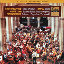 Load image into Gallery viewer, Dmitri Shostakovich / Maurice Ravel / Alberto Ginastera / Jaromir Weinberger - Morton Gould, The London Symphony Orchestra : Festive Overture / Bolero / Estancia Ballet Suite (Complete) / Polka And Fugue From "Schwanda" (LP)