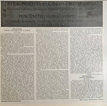 Load image into Gallery viewer, Igor Stravinsky / Paul Hindemith : Violin Concerto In D Major / Violin Concerto (LP, Mono)