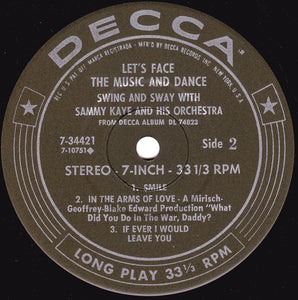 Sammy Kaye And His Orchestra : Let's Face The Music And Dance (7", Jukebox)